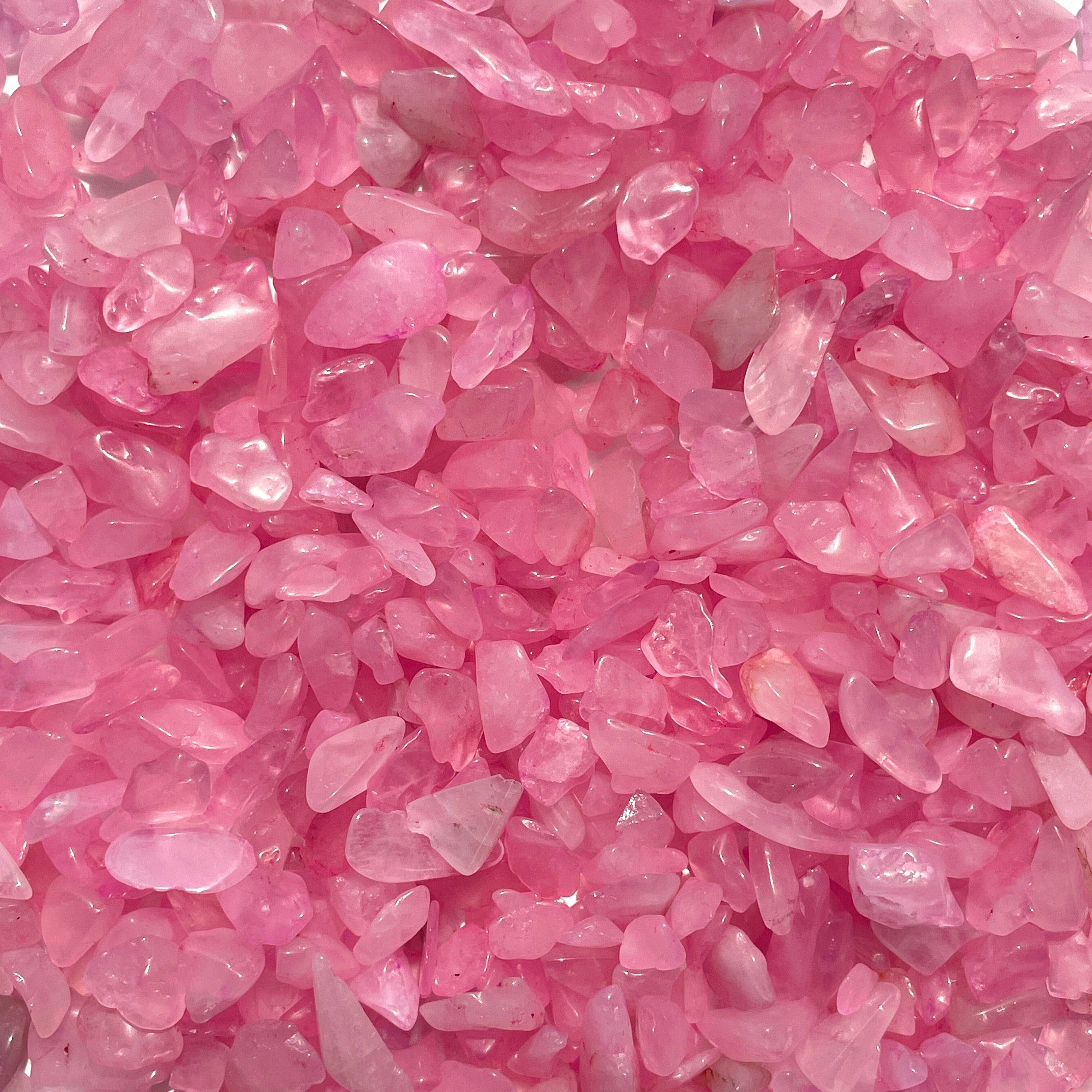 Rose Quartz Chips - (Colour Enhanced) - 500 gms Rose Quartz Chips - (Colour Enhanced) - 500 gms